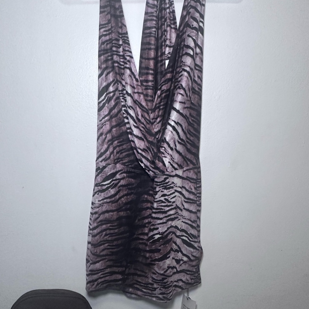 Superdown Black Zebra Print Dress
